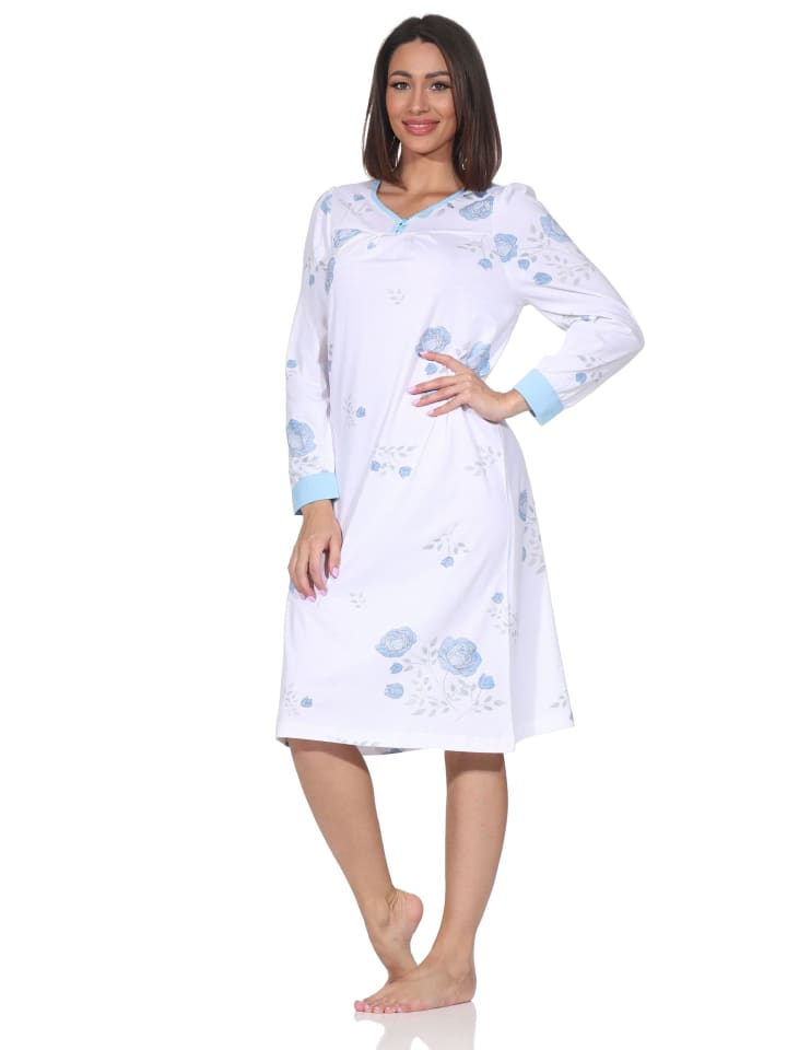 

Ночная рубашка с длинными рукавами, классический дизайн, светло-голубого цвета. NORMANN