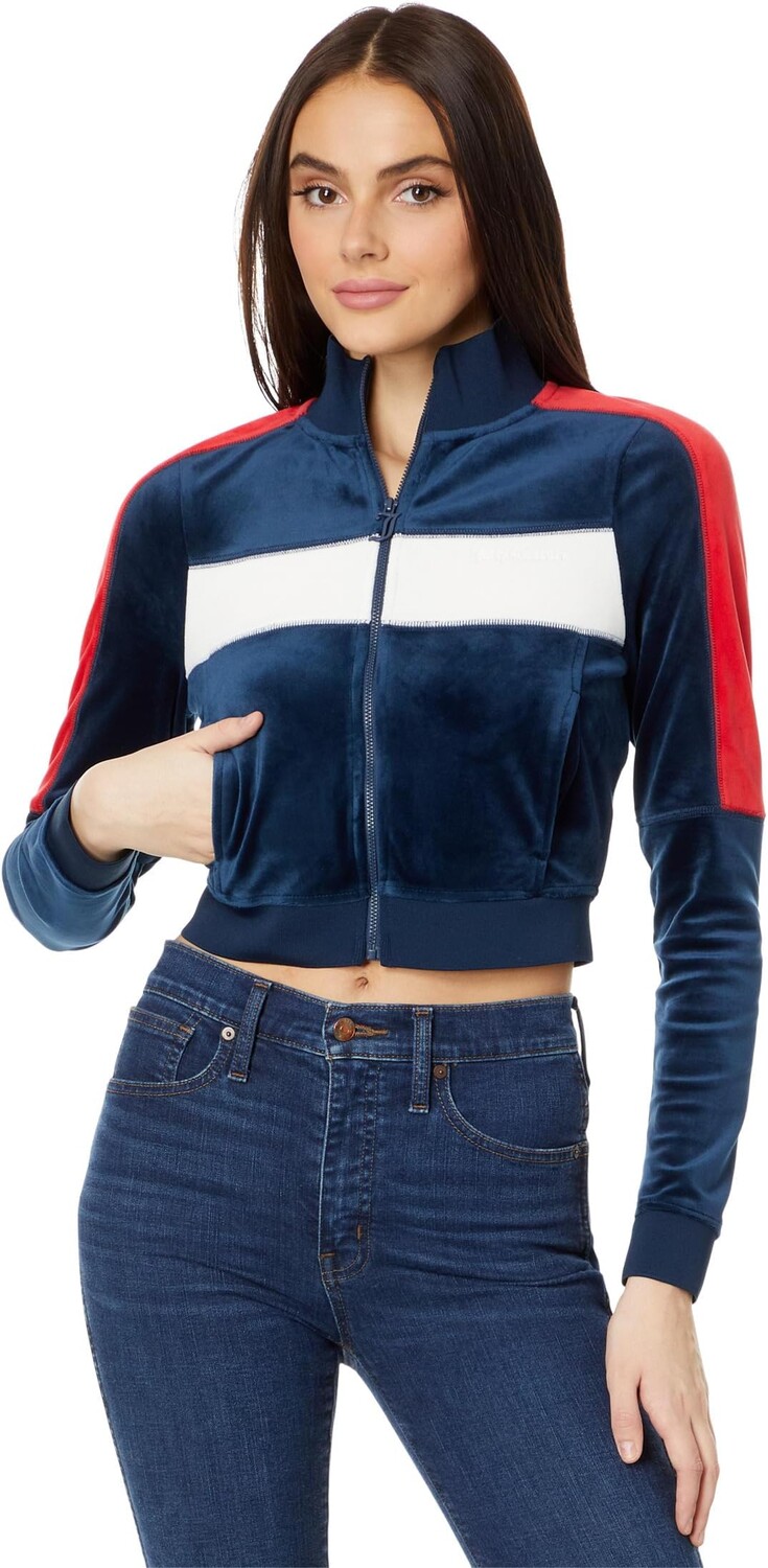 

Толстовка Moto Color-Block Track Jacket Juicy Couture, цвет Regal Blue