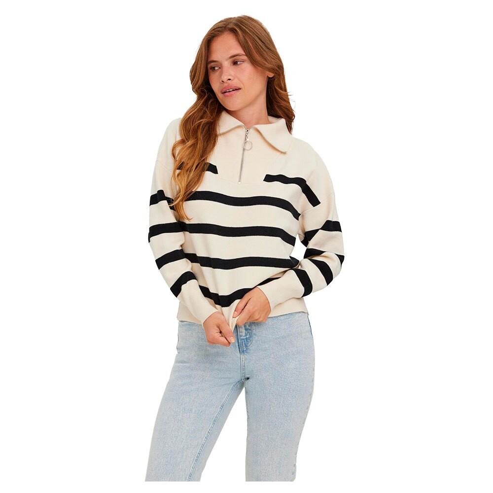 

Свитер Vero Moda Saba Stripe Half Zip, бежевый