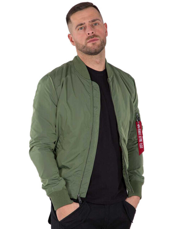 

Узкая куртка-бомбер Alpha Industries, зеленый