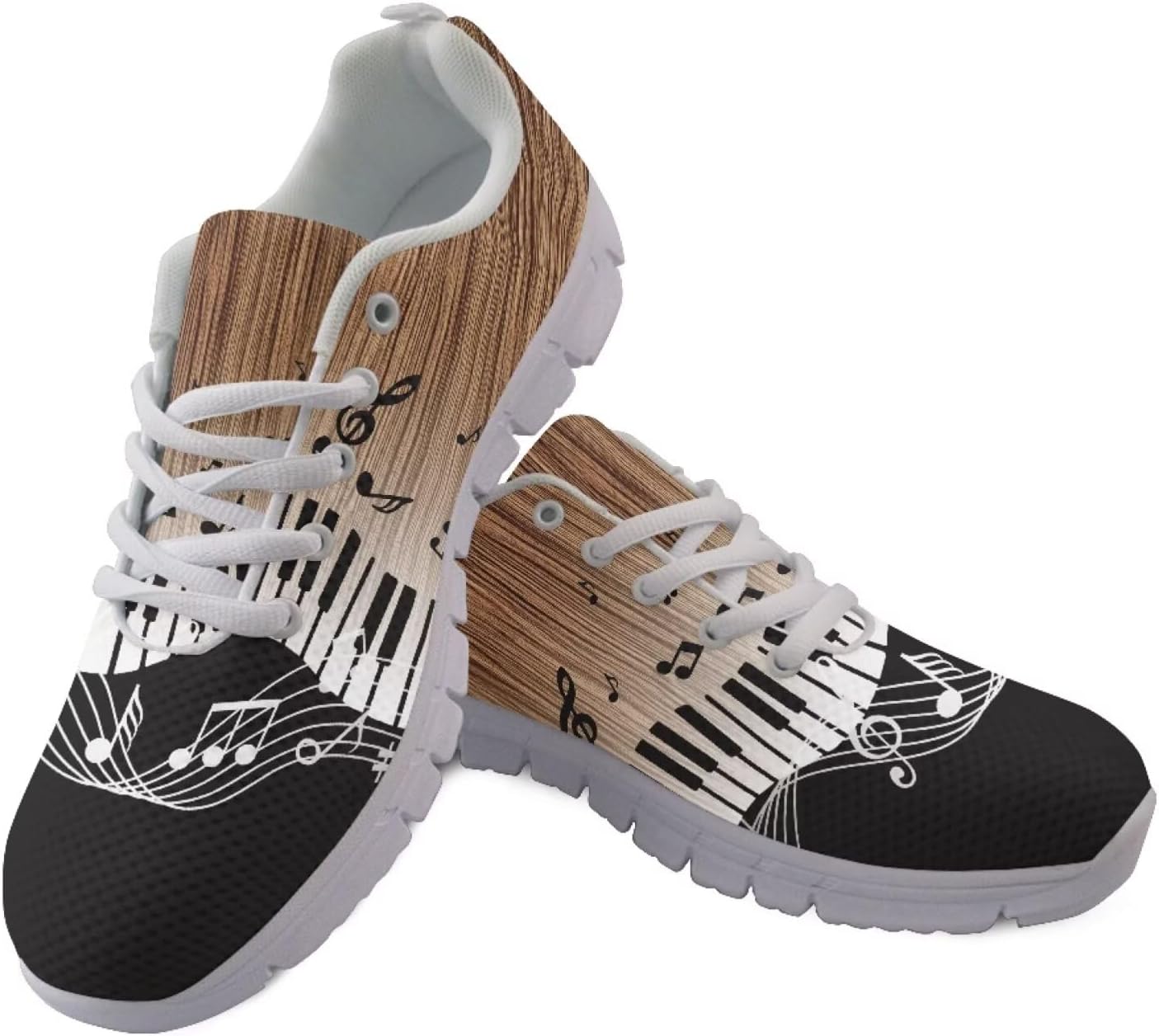 

Кроссовки для взрослых унисекс с черепом и розой, готические Y2K, легкие спортивные кроссовки для бега, тенниса, ходьбы и фитнеса Getelinseng, Music Wood Piano