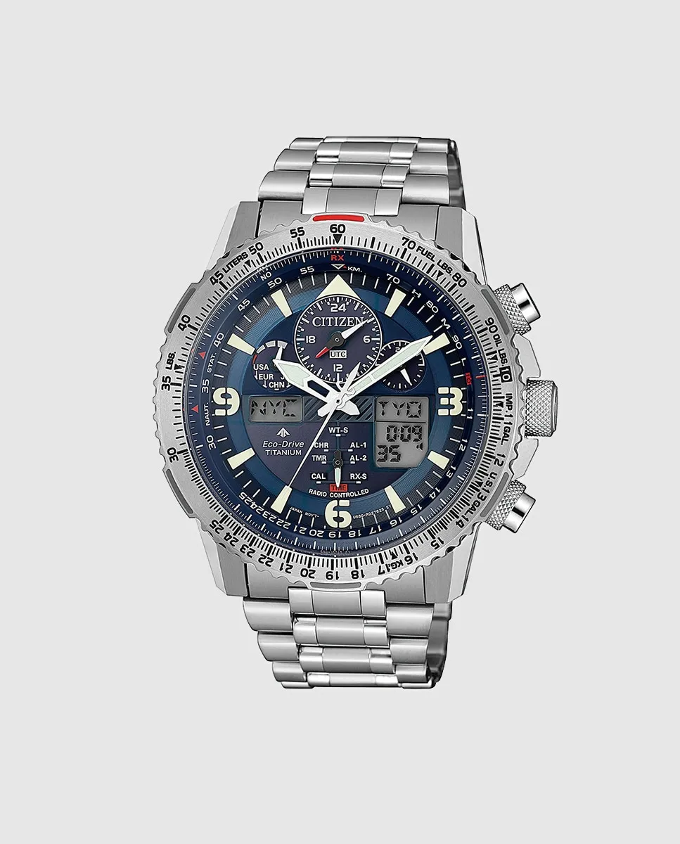 

Часы Citizen мужские радиоуправляемые JY8100-80L Eco-Drive Super Titanium, серебряный