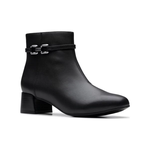 Женские ботильоны Iridessa Air на танкетке с удобными застежками Clarks, цвет black leather