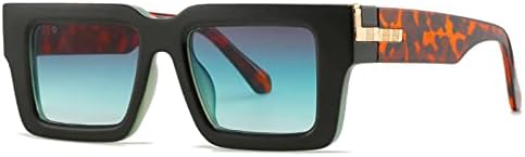 

Ретро-солнцезащитные очки квадратной формы для женщин, модные очки с леопардовым принтом и градиентом, защита от ультрафиолета UV400 для мужчин MTZJH, Black Gray Green