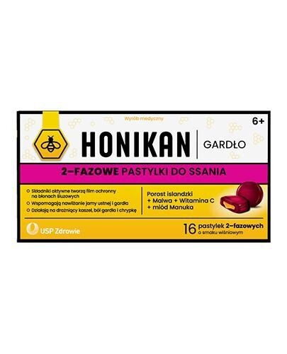 

Honikan Gardło 2-fazowe Pastylki Do Ssania увлажняющий крем для горла, 16 шт.