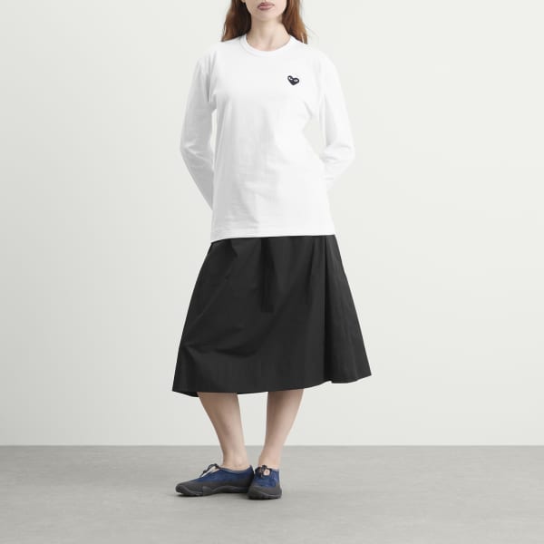 Comme Des Garçons Play Черная футболка с длинными рукавами и сердечками — фото 4