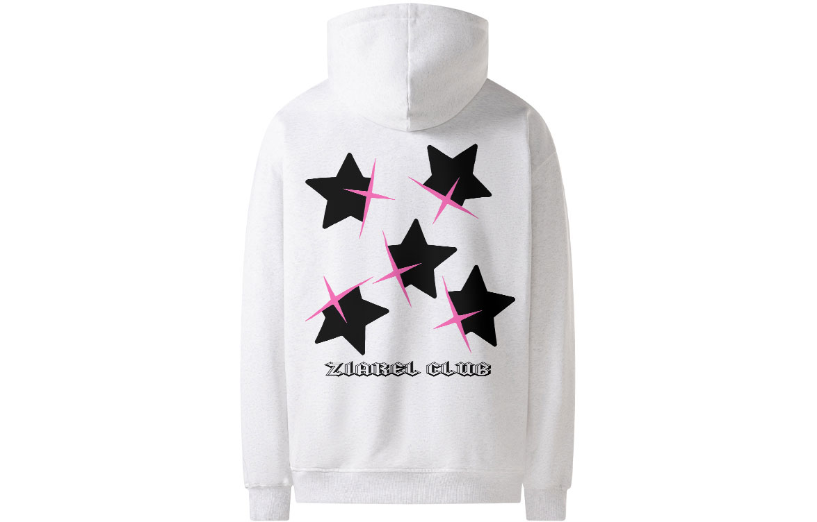 

Толстовка Unisex Hooded Moderate Heavyweight ZIAREL, белый heather серый