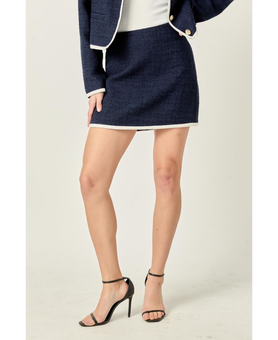 

Женская твидовая юбка English Factory, Navy