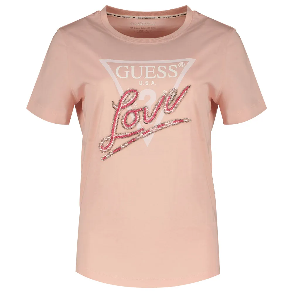 

Футболка с коротким рукавом Guess Cn Love Triangle, розовый