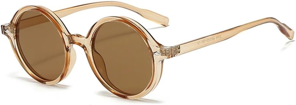 

Круглые солнцезащитные очки с защитой от ультрафиолета UV400 в стиле панк для женщин и мужчин, для занятий спортом на открытом воздухе и верховой езды UYPTK, Champagne Tea