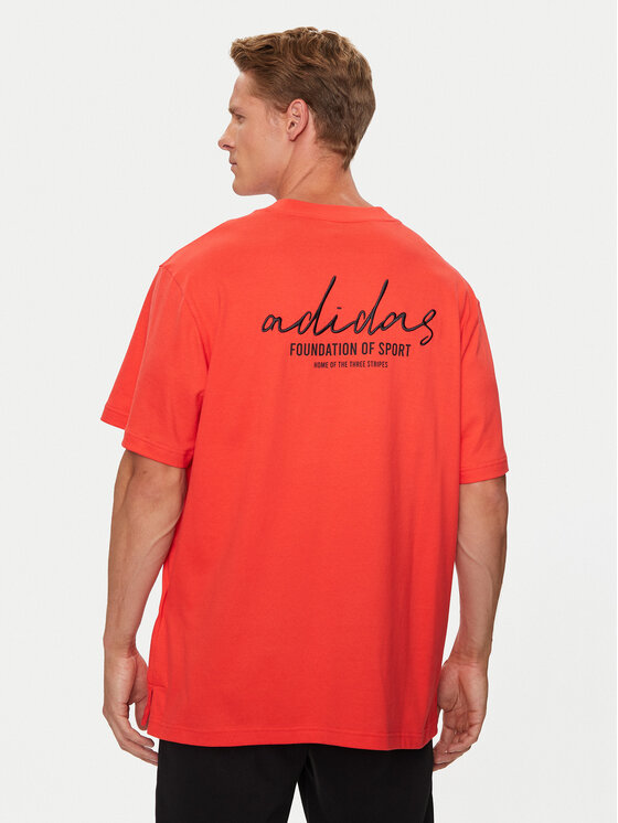 Футболка loose fit Brand Love IW3540 Adidas, оранжевый — фото 3