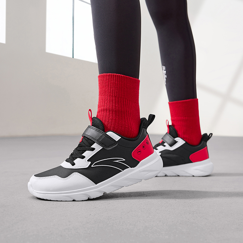 Antakids Легкие амортизирующие кроссовки low top для детей черно-белые/classic red подростковые — фото 4