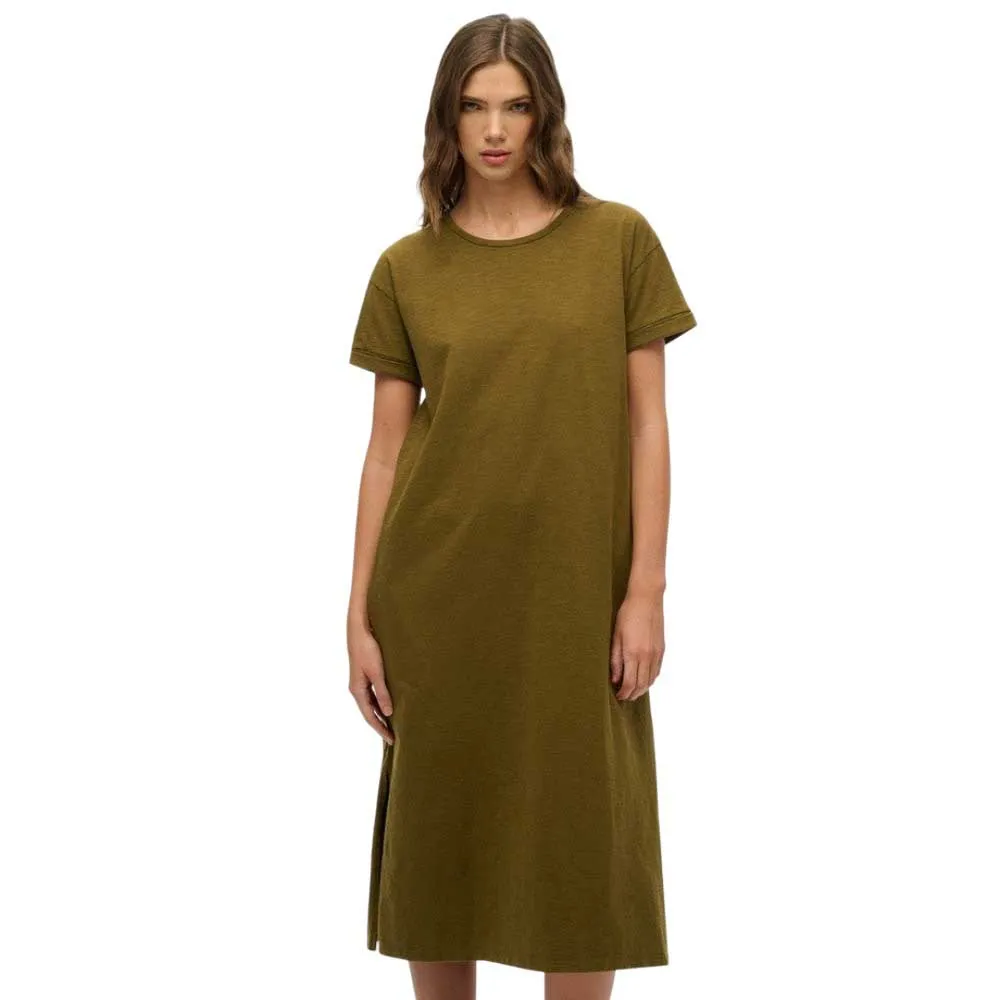 

Платье Superdry W8011868A short sleeve midi, зеленый
