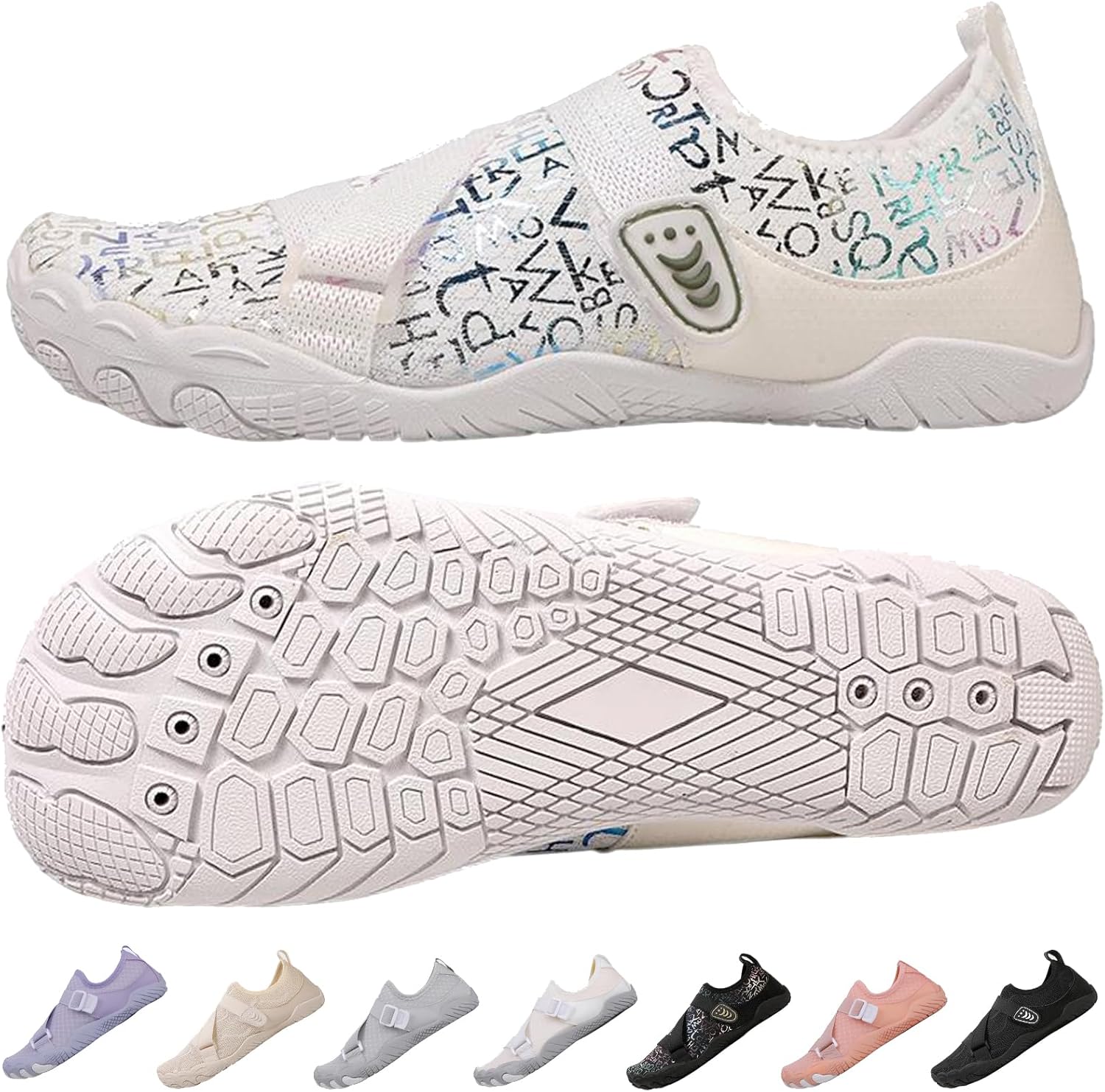 

Сандалии Kiyenus с широким носком для ходьбы для мужчин и женщин, нескользящие кроссовки для водных видов спорта, обувь для пляжа, плавания и бассейна, белый