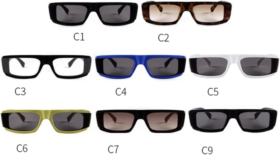 

Винтажные солнцезащитные очки в узкой оправе для женщин и мужчин, ретро, ​​маленькие прямоугольные солнцезащитные очки с защитой от УФ-излучения UV400 VFDHN, C2