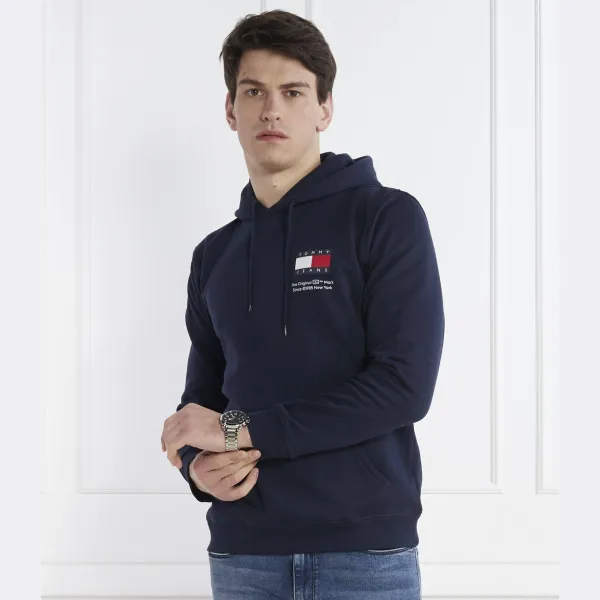 Толстовка обычного кроя Essential с капюшоном и расширенным капюшоном Tommy Hilfiger, синий — фото 2