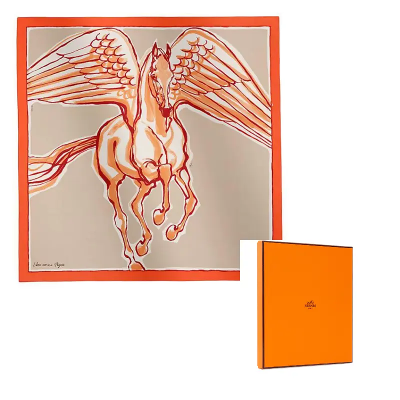 

HERMES Шёлковый шарф женский оранжевый, Orange