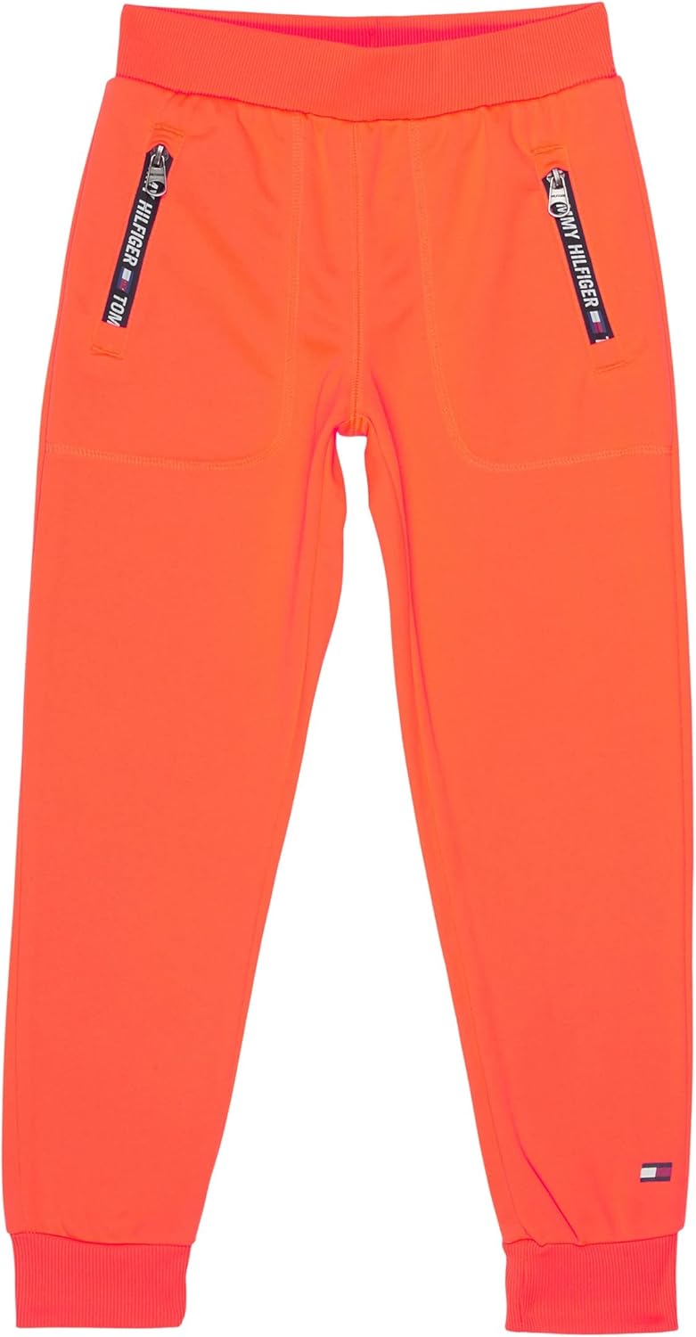 

Флисовые спортивные брюки Tommy Hilfiger для девочек с ребристыми манжетами и функциональными боковыми карманами, Fiery Coal