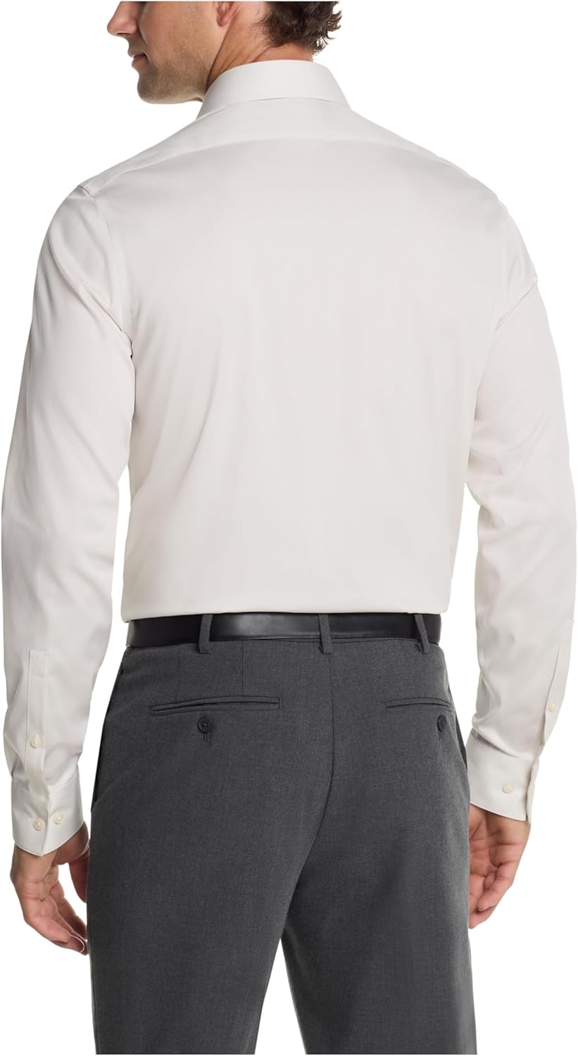 Мужская рубашка Calvin Klein Slim Fit Modern Pincord, Oatmeal — фото 2