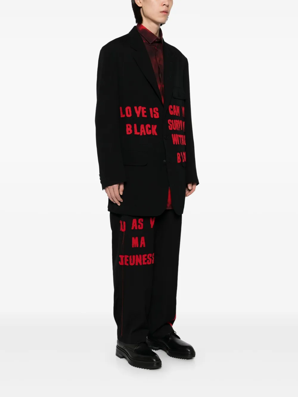 Пиджак в технике пэчворк Yohji Yamamoto, черный — фото 3