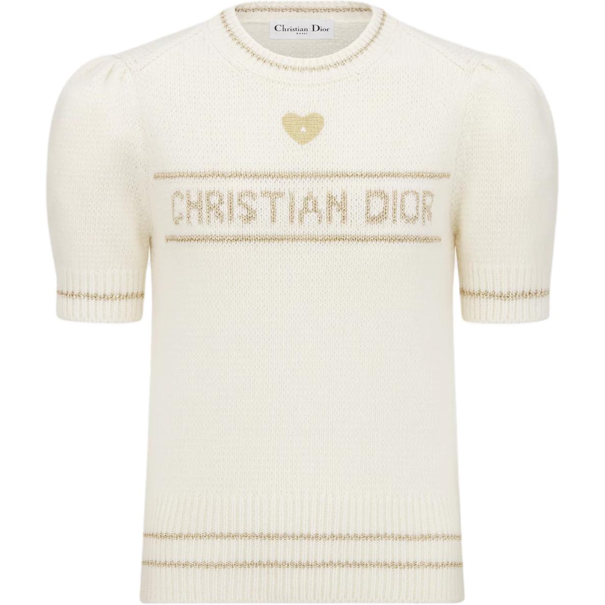 

Dior Женские свитера, цвет экрю, золотистый, круглый вырез, средней толщины, другие цвета