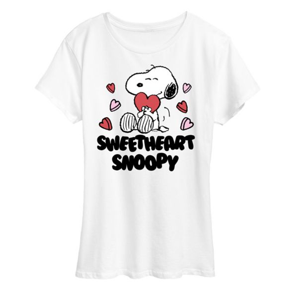 

Женская футболка с принтом «Peanuts Sweetheart» и изображением Снупи Licensed Character, белый