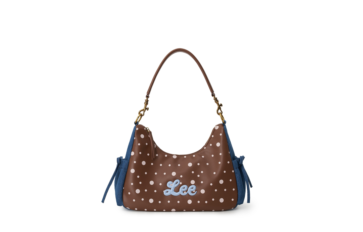 

Lee Текстильная смесовая подмышечная наплечная сумка женская разноцветная, Brown Polka Dot & Blue