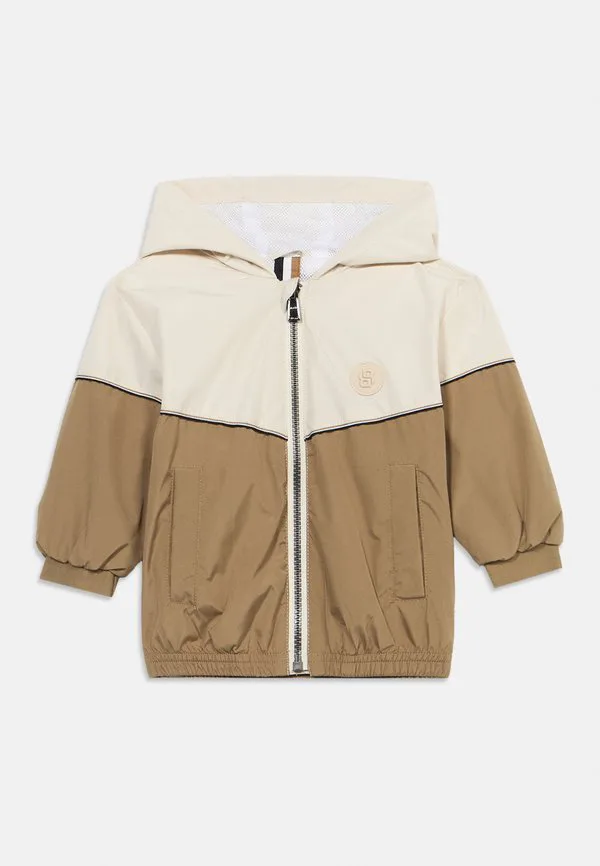 Детская куртка унисекс с капюшоном для малышей и детей постарше. Boss Kidswear, Dark Stone