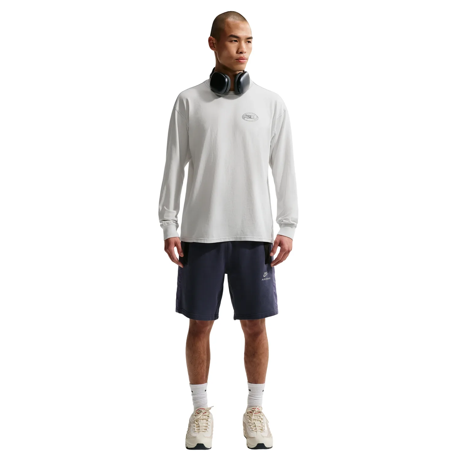Футболка с длинными рукавами Nike City Pack 'Off White Cool Grey' — фото 4
