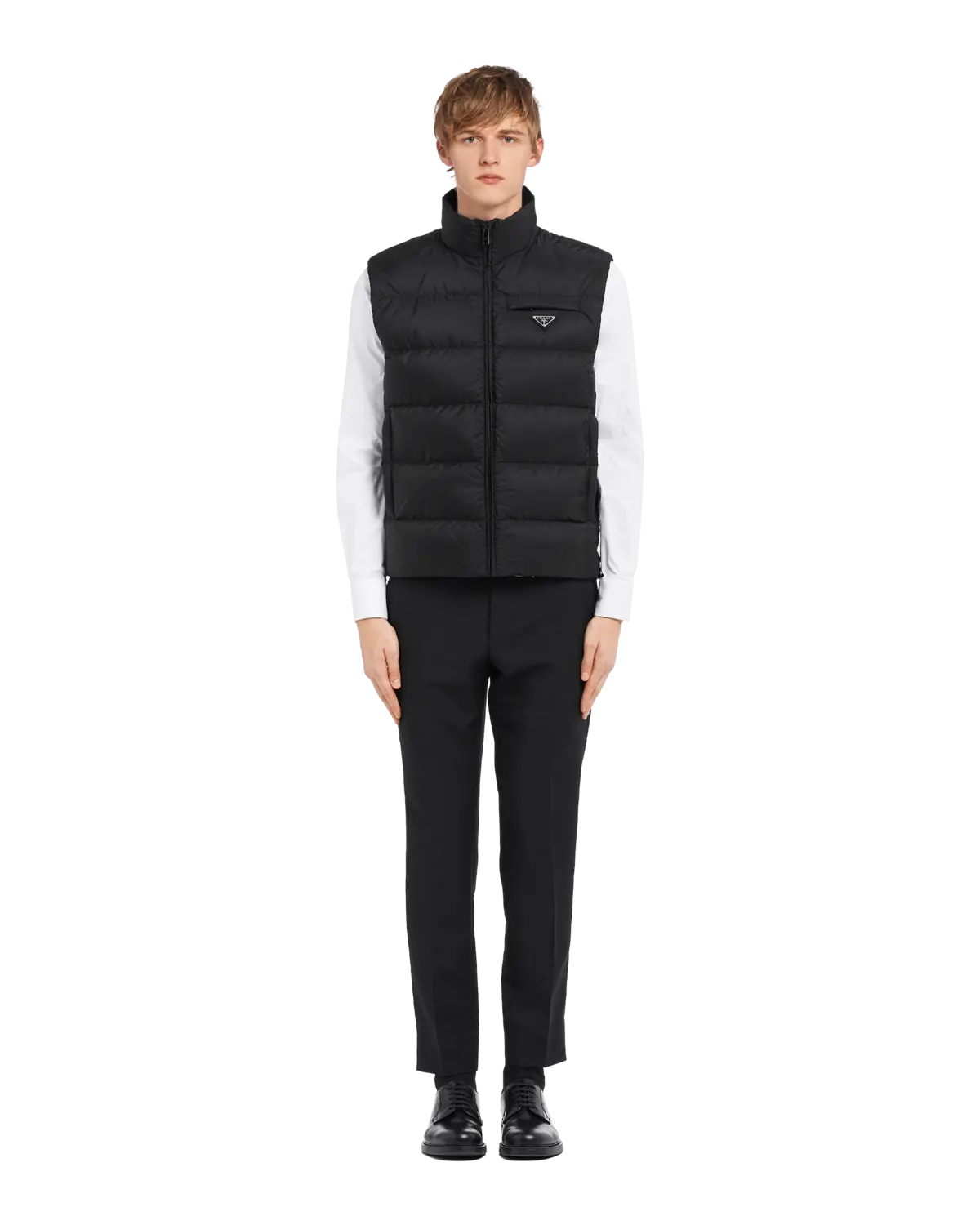Стеганый жилет из переработанного нейлона Prada, черный — фото 2