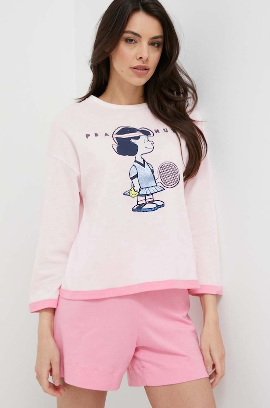 

Хлопковая пижамная футболка x Peanuts United Colors Of Benetton, розовый