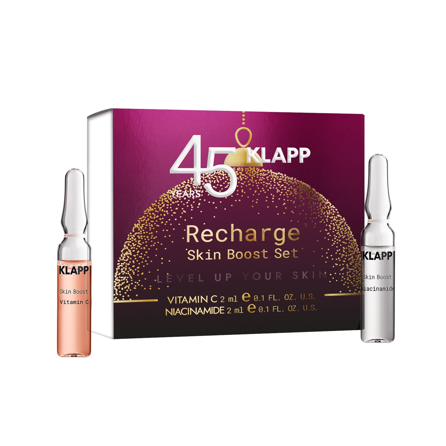 

Сыворотка для лица weihnachten recharge skin boost set Klapp, объем 2 мл + 2мл