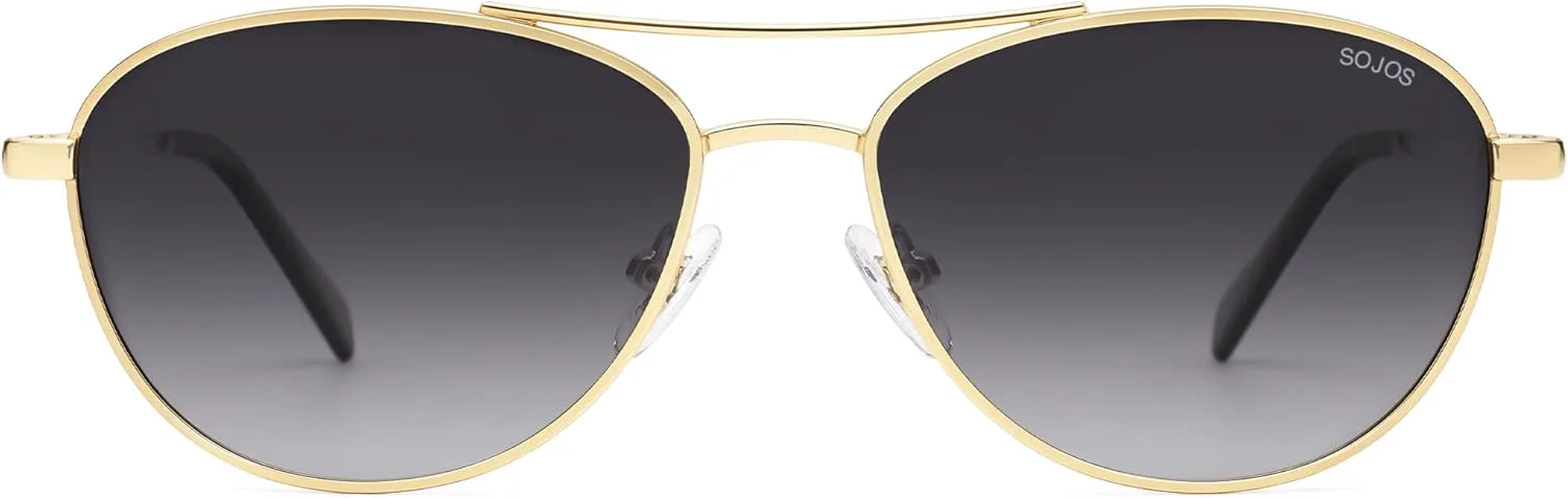

Солнцезащитные очки-авиаторы SOJOS в стиле ретро с поляризацией для женщин и мужчин, винтажный стиль 70-х, защита от УФ-излучения, модель SJ1265, Gold/Grey Grading