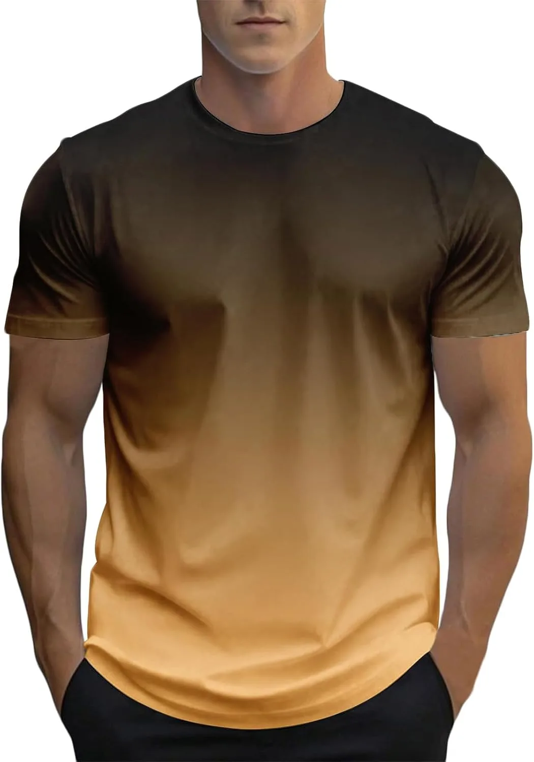 

Мужская футболка с градиентом, короткий рукав, Slim Fit