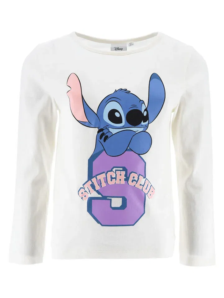 Лонгслив с принтом Lilo & Stitch, белый