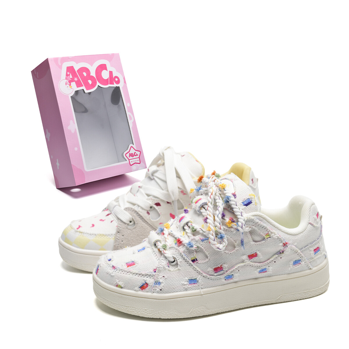 

Кеды, обувь для скейтборда унисекс с низким верхом Abcio, цвет Fairy Bean Rainbow