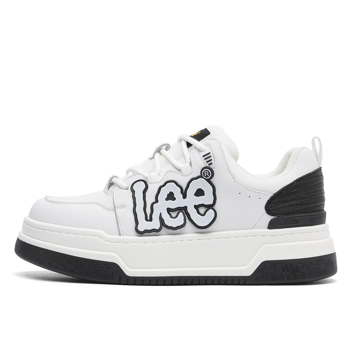 

Lee Дышащие низкие скейтерские кроссовки для увеличения роста мужские черно-белые, цвет Black White