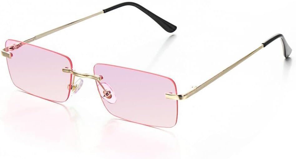 

Солнцезащитные очки без оправы прямоугольной формы 2027 года для женщин, модные очки без оправы для мужчин, сверхлегкие очки с защитой от УФ-излучения UV400 MTZJH, Gray Orange