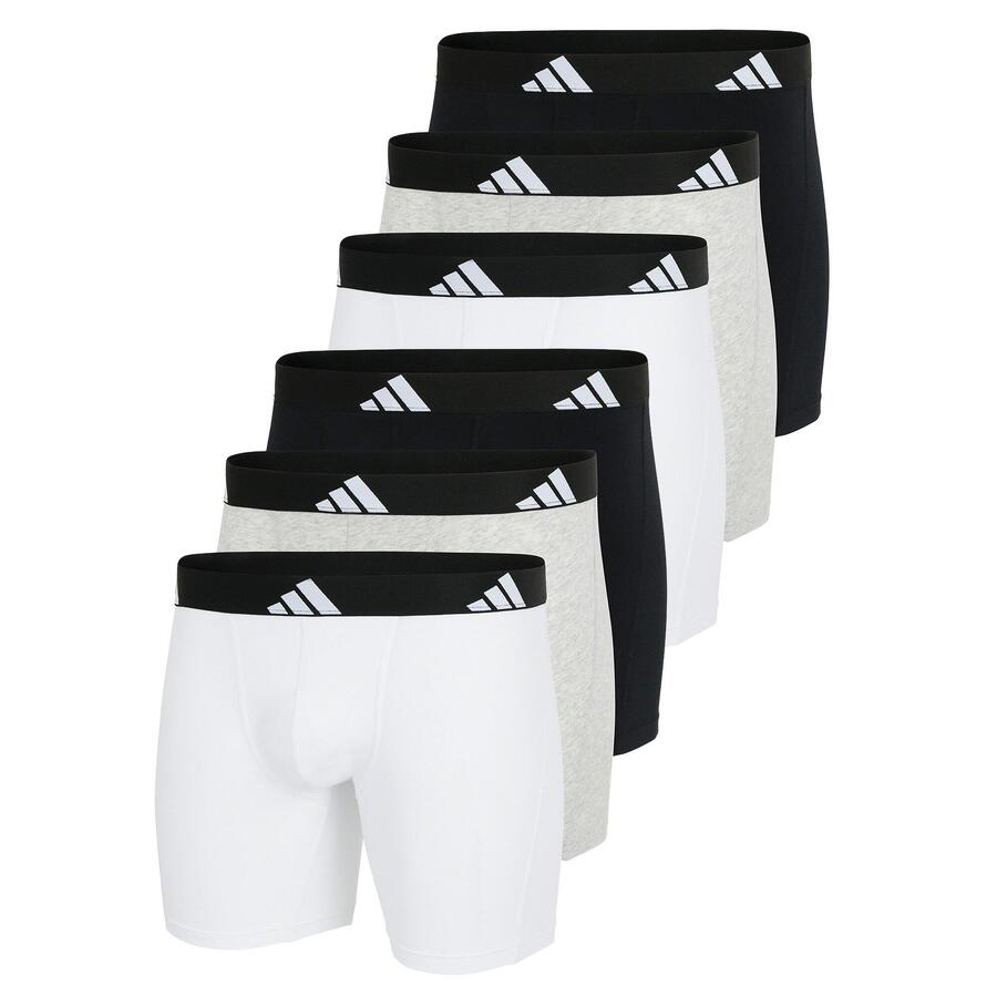 

ADIDAS Мужские трусы-боксеры, упаковка из 6 шт., эластичные, Active Flex Cotton