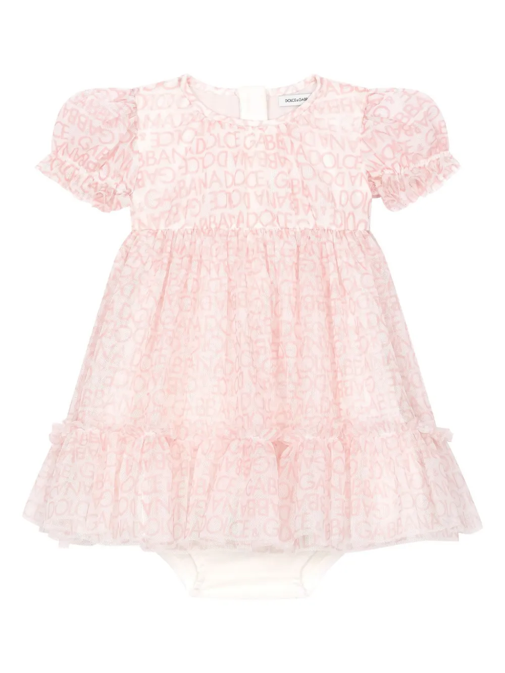 

Платье из тюля и логотипом DG Dolce & Gabbana Kids, розовый