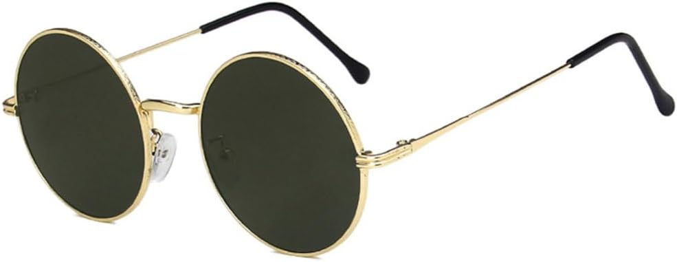 

Женские круглые солнцезащитные очки, ретро-металлическая оправа, прозрачные линзы цвета океана; мужские солнцезащитные очки в стиле панк, градиент Golden Dark Green, UV400