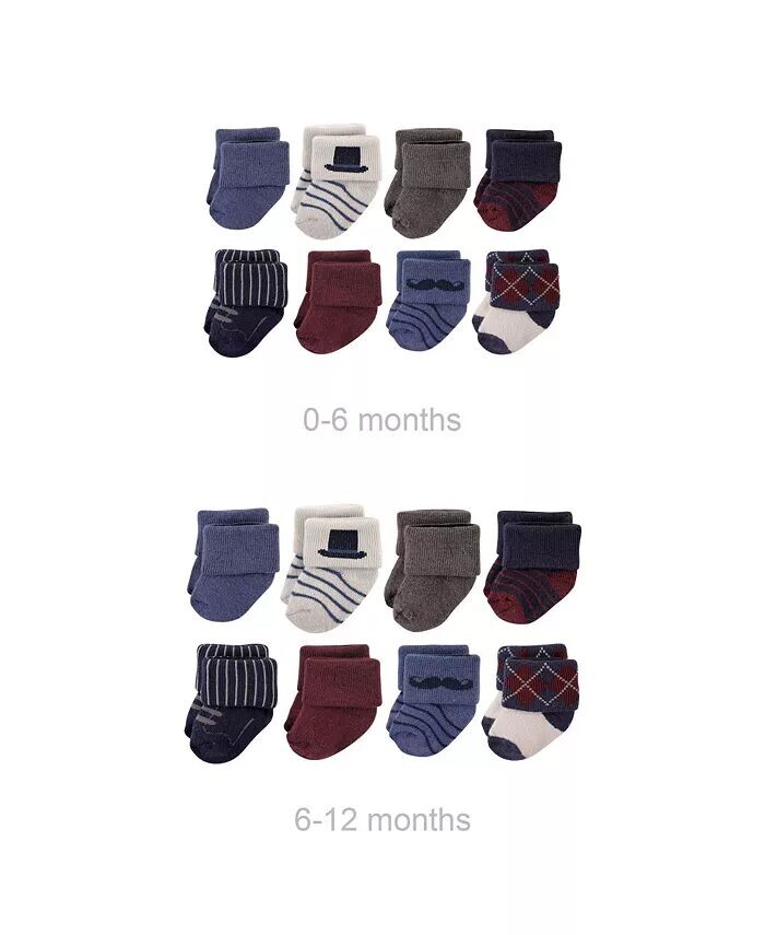 

Хлопковые махровые носки Baby Boys Grow with Me, «Джентльмен», 0–6 и 6–12 месяцев Hudson Baby, синий