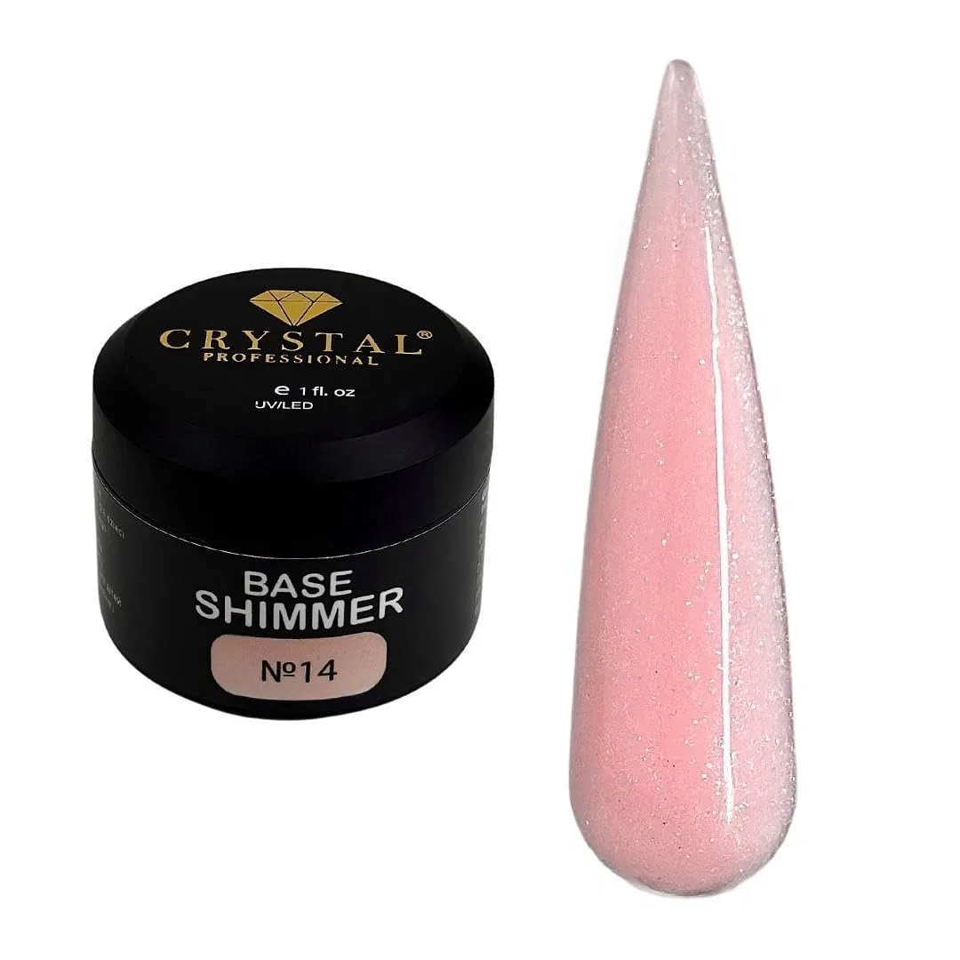 Базовое УФ-гель покрытие для ногтей Base Shimmer Crystal Professional Crystal Professional, Pink 014