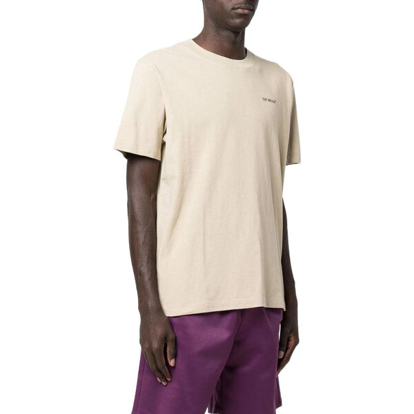 Футболка OFF-WHITE SS22 Logo Round Neck Printing Short Sleeve Beige, мультиколор — фото 3