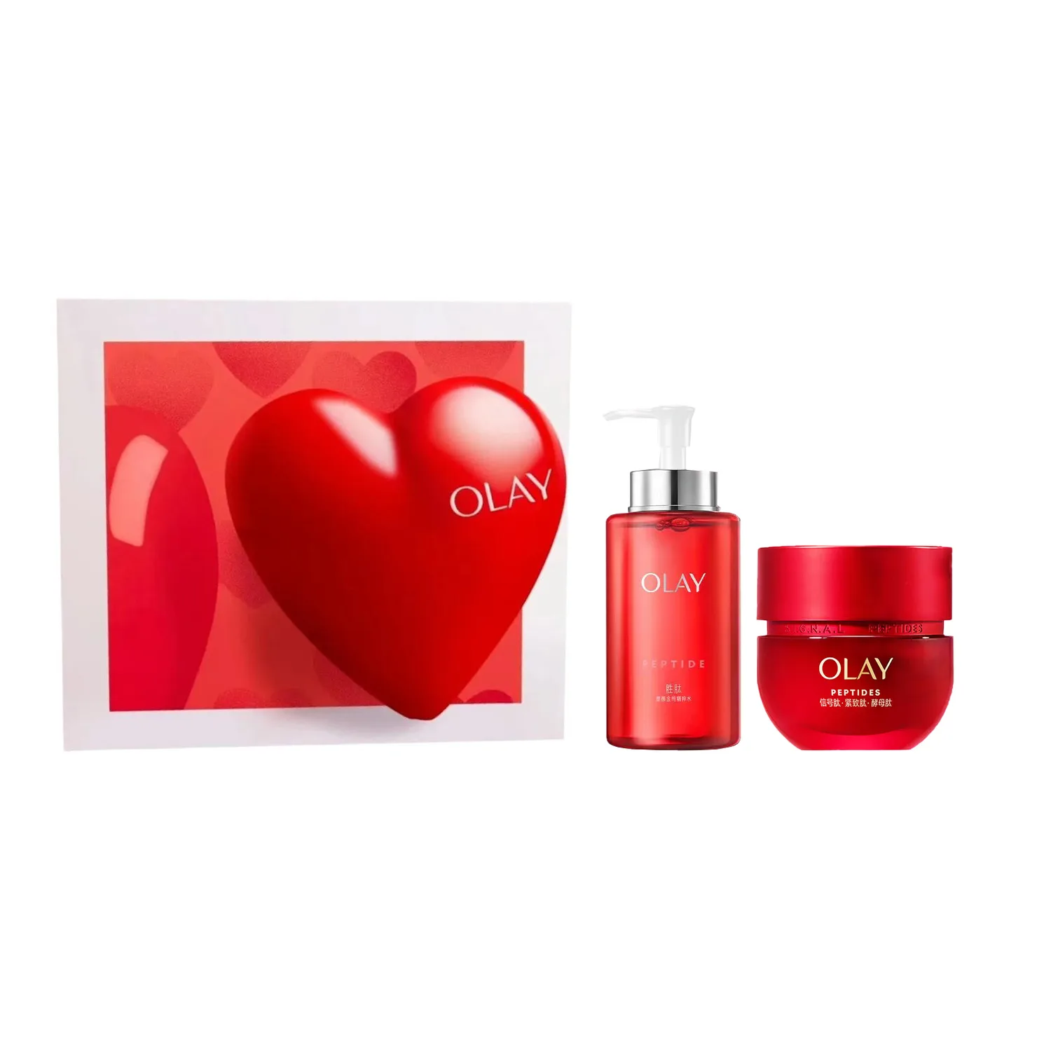 Olay Набор для ухода за кожей лица с увлажняющим кремом в большой красной бутылке, успокаивающая облегченная версия 50г+150мл/50г+250мл, Two-Piece Set: 250ml Red Water+50g Ultra-Red Moisturizing Cream Light Version