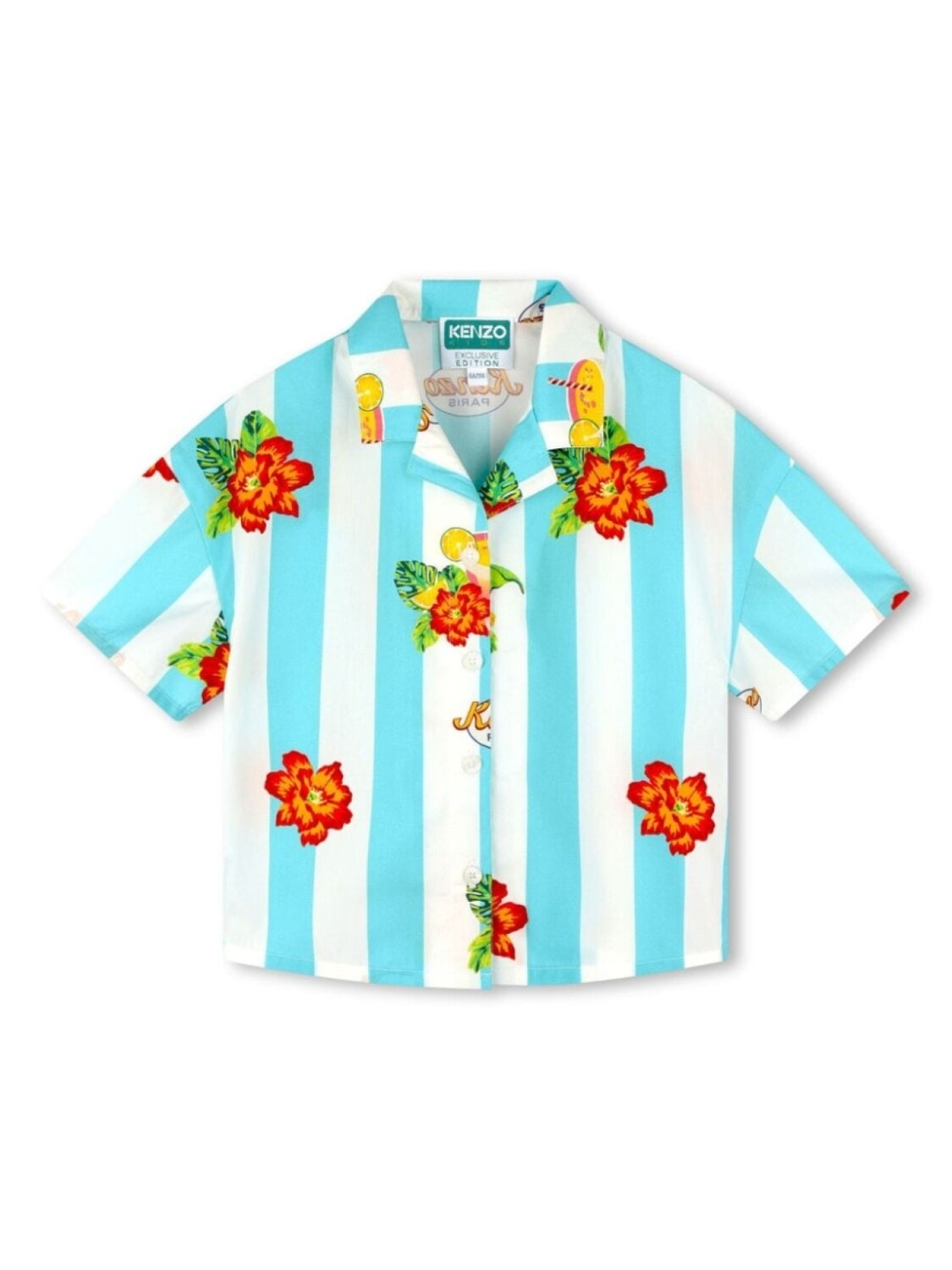 

Kenzo Kids рубашка с принтом, белый