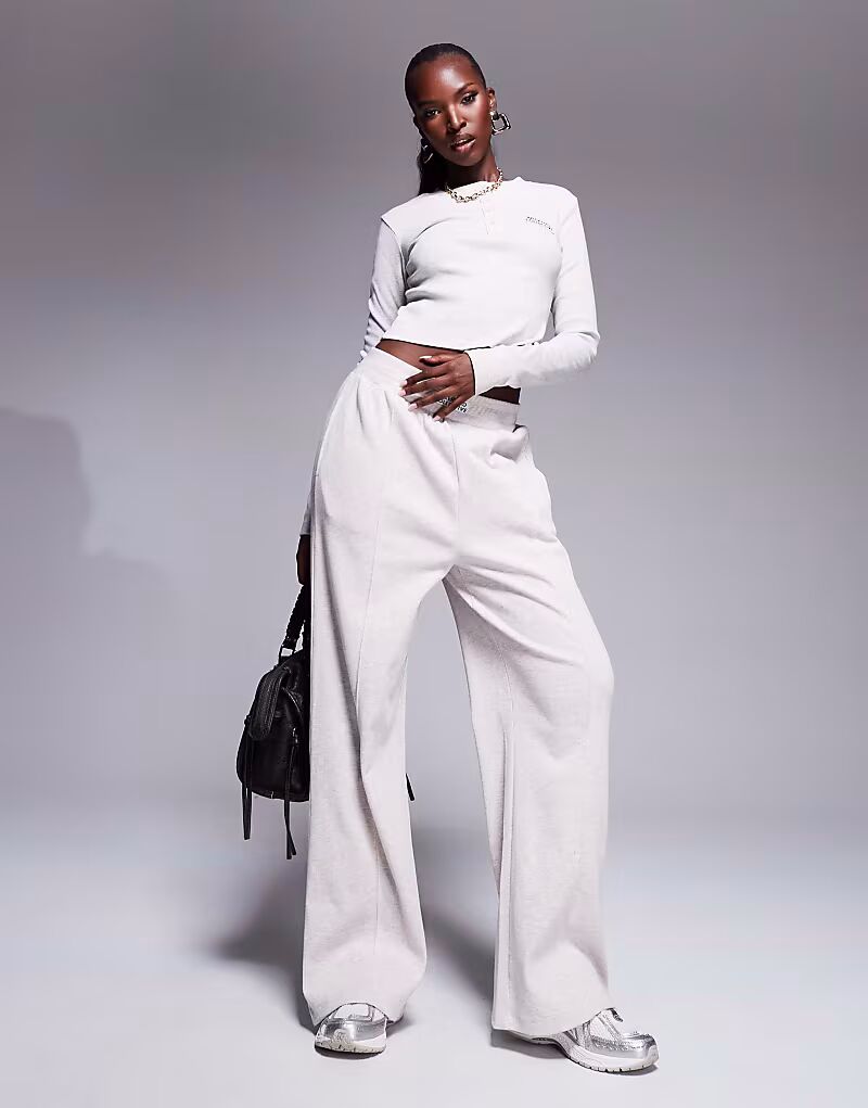 

Широкие джоггеры Weekend Collective co-ord из овсяной рубчатой ​​ткани ASOS Weekend Collective