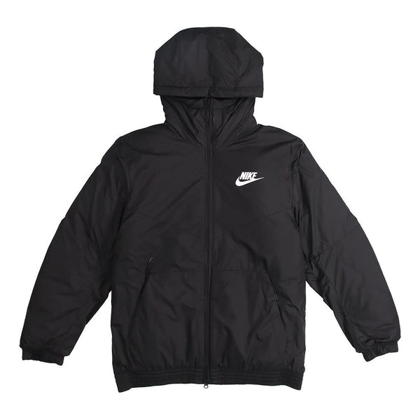 

Куртка sportswear synthetic fill fleece lined hooded jacket black Nike, черный