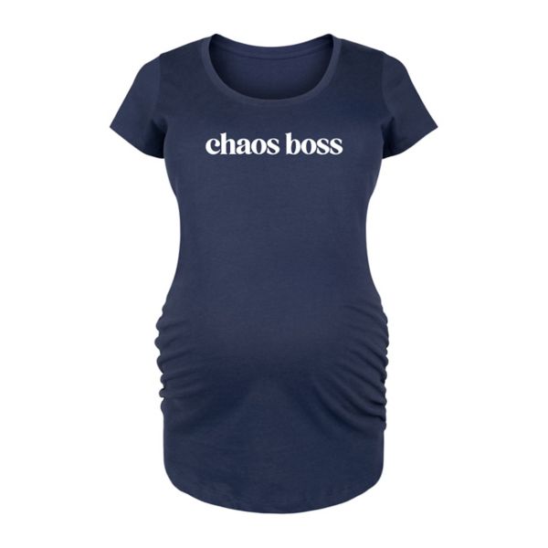 

Футболка с принтом «Maternity Chaos Boss» Unbranded, синий