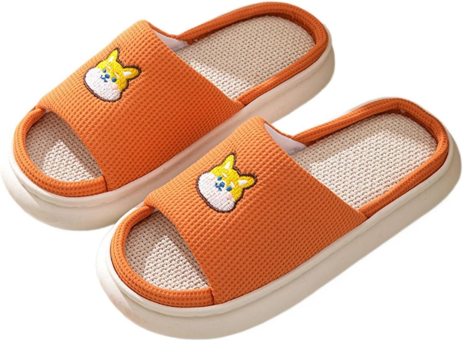 

Милые тапочки Корги для женщин и мужчин, пап, плюшевые, пушистые, забавные, кавай, мягкие для дома и улицы, с нескользящей подошвой, для спальни Elirar, оранжевый